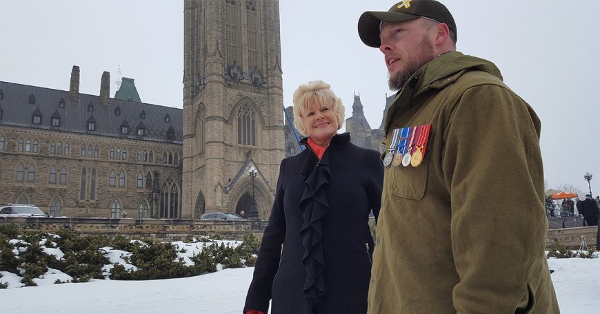 MP Cheryl Gallant Joins Veterans ‘Left In The Cold’ Protest Cheryl Gallant joins Colin Saunders, veteran and “Left In the Cold” protest organizer