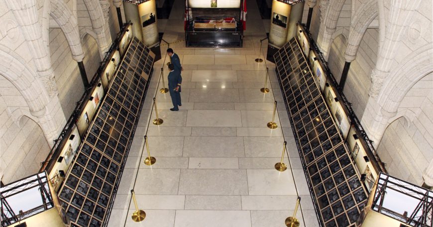 Veterans and their Families Deserve Better The Afghanistan Memorial, which was recently dedicated in secret by DND, on public display in the Hall of Honour on Parliament Hill in 2013.