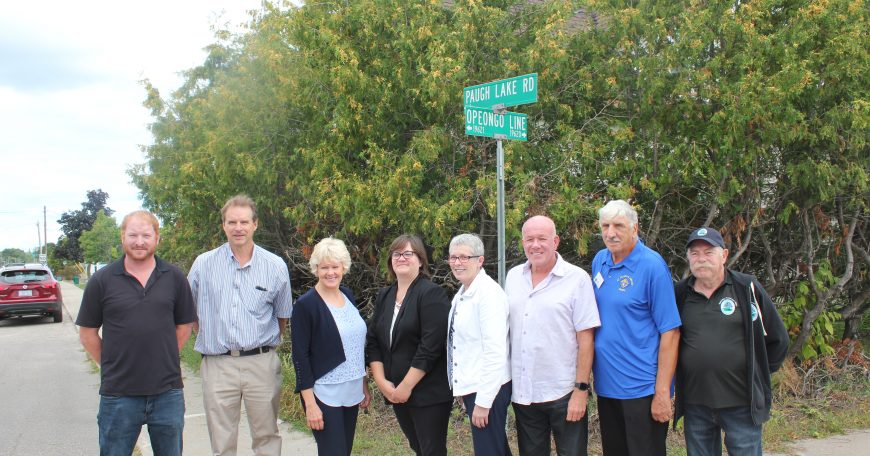 Gallant Delivers Infrastructure Funding to Barry’s Bay (L-R) Operations Supervisor Mike Phillips, MP Cheryl Gallant, Operations Manager Hilary Kutchkoskie, Treasurer Amanda Hudder, Mayor Kim Love, Councillors Mark Willmer, David Shulist, Carl Bromwich