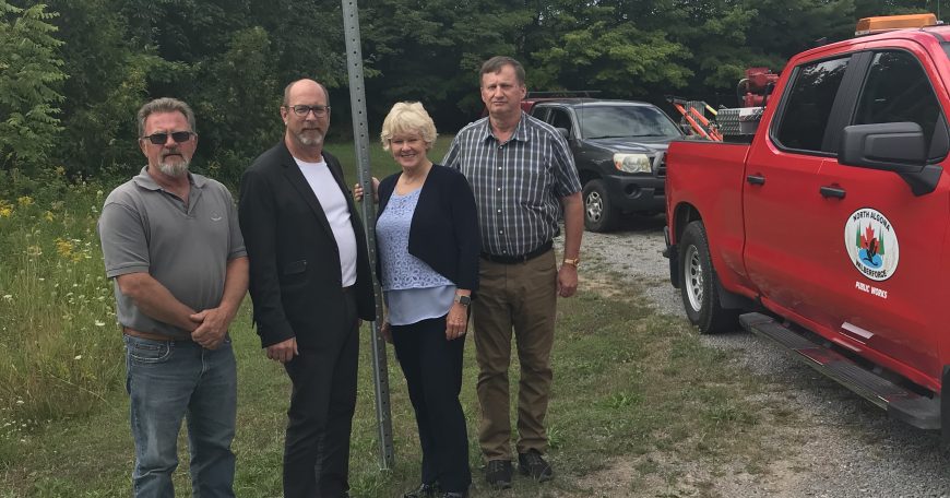 Gallant Delivers Infrastructure Funding to North Algona Wilberforce Pictured L to R: Perry Ashick - Public Works Operations Co-ordinator, James Brose – Mayor, North Algona Wilberforce Township, MP Cheryl Gallant, Andrew Sprunt - CAO / Operations Manager