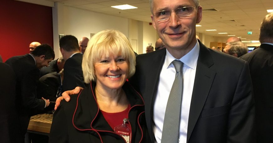 Trudeau Embarrasses Canadians Again MP Cheryl Gallant with NATO General Secretary Jens Stoltenberg