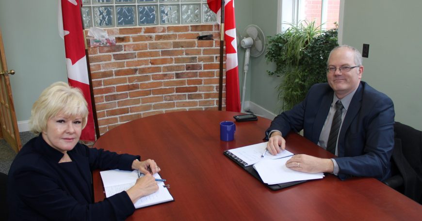 Big Banks Abandon Rural Canada Cheryl meets with ScotiaBank Mike Brydges about Beachburg branch closure