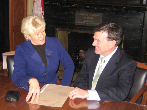 Cheryl Gallant, MP with Conservative Finance Minister Jim Flaherty
