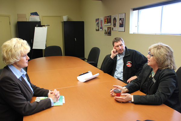 MP Gallant with Karen Davies and Jamie Bramburger of Algonquin College