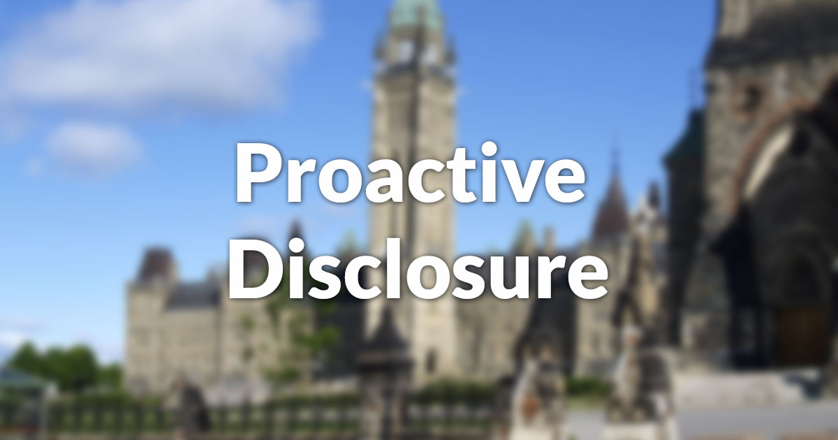 Proactive Disclosure 