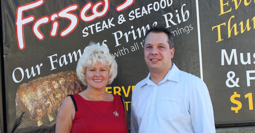 Cheryl Gallant Brings EODP Funding to Frisco’s Steakhouse MP-Gallant-brings-EODP-funding-to-Frisco's-Restaurant-1200